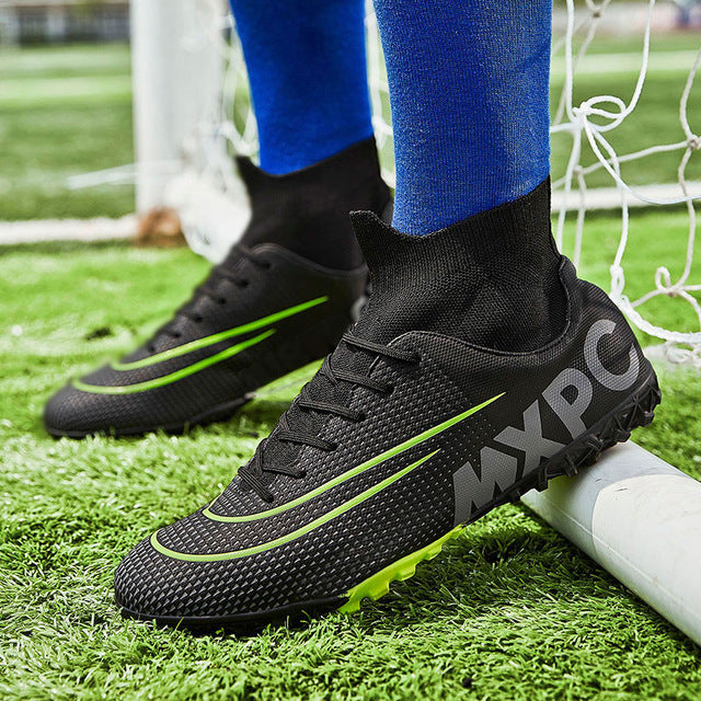 MWY Soccer Shoes For Men Football Boots Kids High Ankle Soccer Cleats Waterproof Sport Sneakers Futsal Shoes Zapatillas Hombre