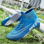 MWY Soccer Shoes For Men Football Boots Kids High Ankle Soccer Cleats Waterproof Sport Sneakers Futsal Shoes Zapatillas Hombre