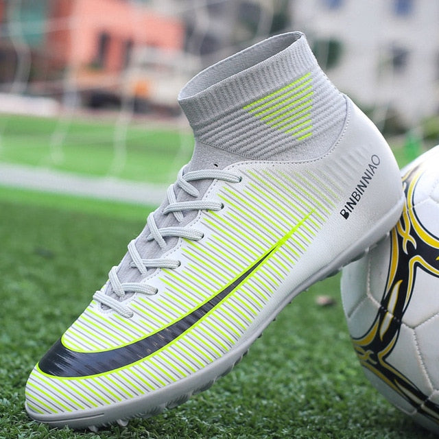 MWY Soccer Shoes For Men Football Boots Kids High Ankle Soccer Cleats Waterproof Sport Sneakers Futsal Shoes Zapatillas Hombre