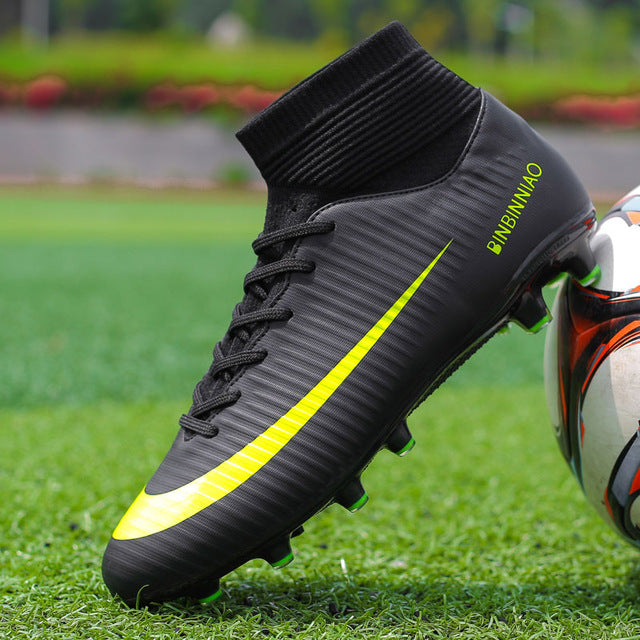 MWY Soccer Shoes For Men Football Boots Kids High Ankle Soccer Cleats Waterproof Sport Sneakers Futsal Shoes Zapatillas Hombre