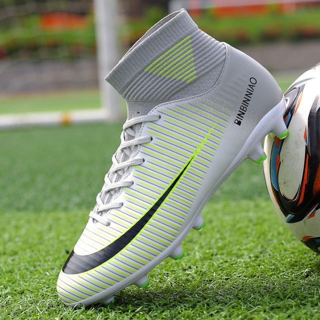 MWY Soccer Shoes For Men Football Boots Kids High Ankle Soccer Cleats Waterproof Sport Sneakers Futsal Shoes Zapatillas Hombre