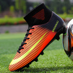 MWY Soccer Shoes For Men Football Boots Kids High Ankle Soccer Cleats Waterproof Sport Sneakers Futsal Shoes Zapatillas Hombre