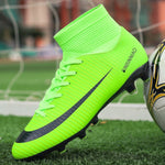 MWY Soccer Shoes For Men Football Boots Kids High Ankle Soccer Cleats Waterproof Sport Sneakers Futsal Shoes Zapatillas Hombre