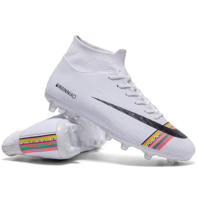 MWY Soccer Shoes For Men Football Boots Kids High Ankle Soccer Cleats Waterproof Sport Sneakers Futsal Shoes Zapatillas Hombre