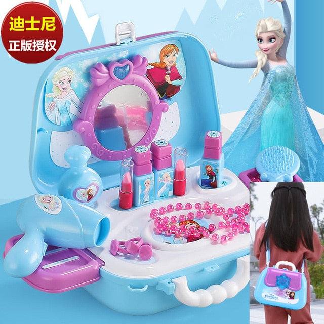 Disney girls  princess  frozen Dressing makeup toy set kids Beauty  toys Children's simulation dressing table Fashion Toys