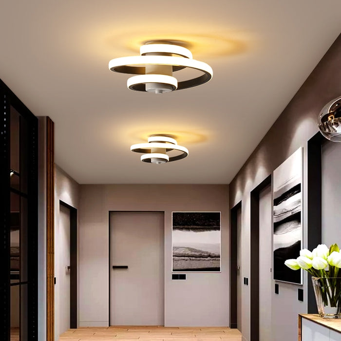 Metal Modern Ceiling Lamp For Home Led Lustre Modern Ceiling Light Led Bedroom Corridor Light Balcony Lights White&Black 18W