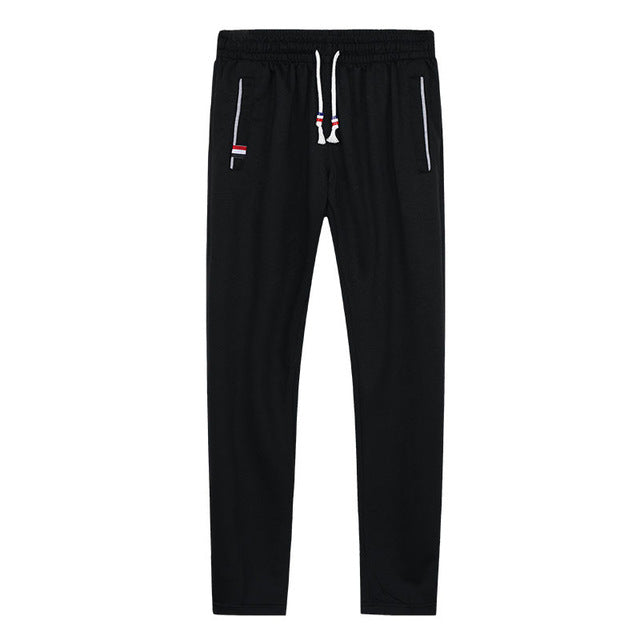 Sweatpants Plus Size Men Joggers Track Pants Elastic Waist Sport Casual Trousers Baggy Fitness Gym Clothing Black Grey