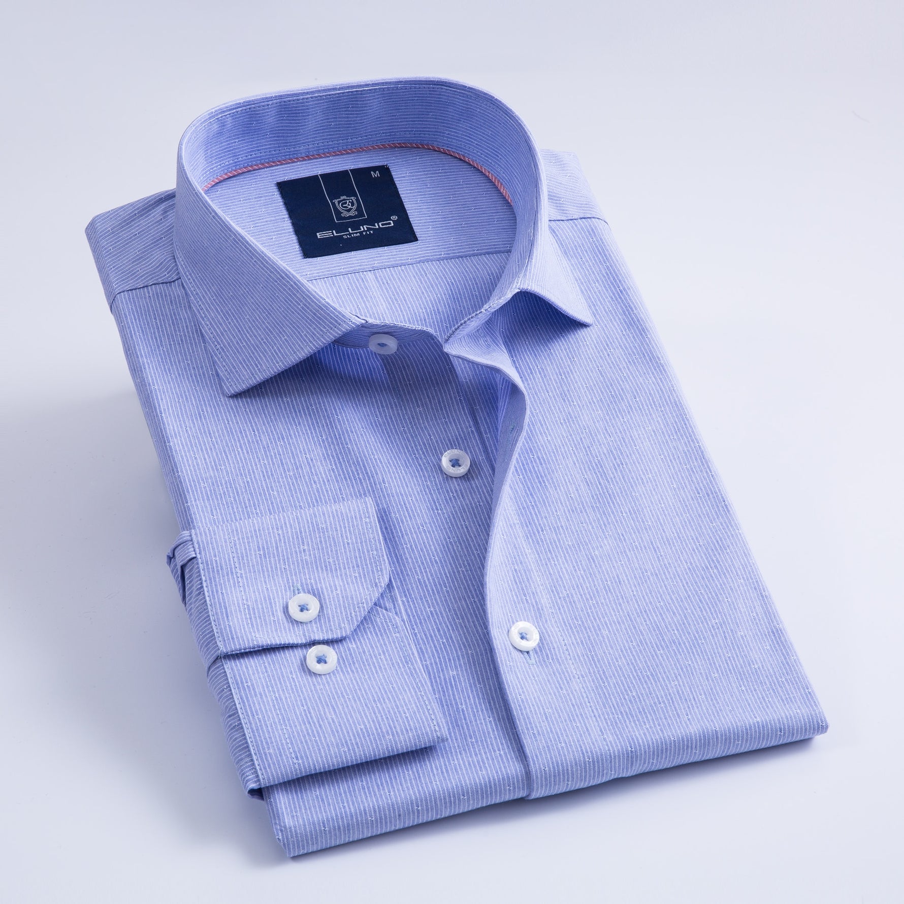 Men's Slim Fit Pinstripe Shirt Fashion Long Sleeve High Quality Men Clothing Soft Comfortable Wedding Formal Business Office