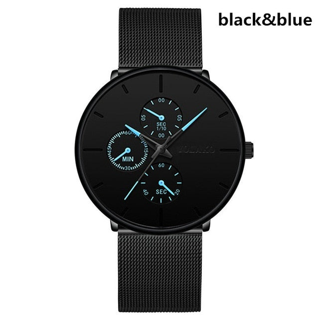 Relogio Masculino 2020, relojes para hombre, reloj de cuarzo, reloj informal de malla fina, reloj de acero para hombre, reloj deportivo de diseño a prueba de agua