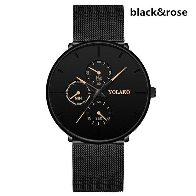 Relogio Masculino 2020, relojes para hombre, reloj de cuarzo, reloj informal de malla fina, reloj de acero para hombre, reloj deportivo de diseño a prueba de agua