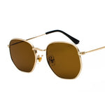 2020 Square Sunglases Men Hexagon Sun glasses Mannen Women Metal Frame Fishing Glasses Gold gray Eyewear lentes de sol hombre