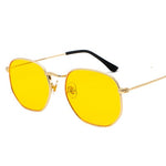 2020 Square Sunglases Men Hexagon Sun glasses Mannen Women Metal Frame Fishing Glasses Gold gray Eyewear lentes de sol hombre