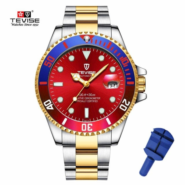 Drop Verzending Tevise Top Merk Mannen Mechanisch Horloge Automatische Fashion Luxe Rvs Mannelijke Klok Relogio Masculino 2020
