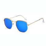 Steampunk clear luxury brand design eye sun glasses 2019 ladies vintage retro festival girls blue Hexagon women men sunglasses