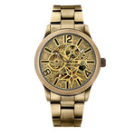 Leather Mechanical Watch Men Automatic Steampunk Watch Mens Skeleton Watches Bronze Transparent Vintage Sport Wristwatch Male