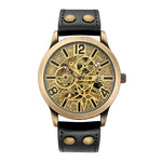 Leather Mechanical Watch Men Automatic Steampunk Watch Mens Skeleton Watches Bronze Transparent Vintage Sport Wristwatch Male