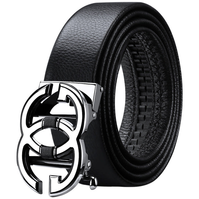 WilliamPolo Genuine leather Belt Men Luxury Brand Designer Marvel Top Quality Belts for Men Strap Male Metal Automatic Buckle