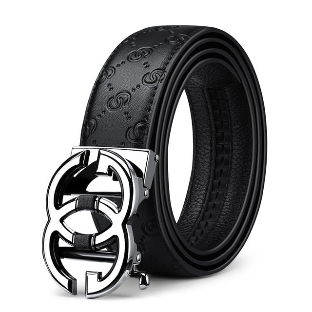 WilliamPolo Genuine leather Belt Men Luxury Brand Designer Marvel Top Quality Belts for Men Strap Male Metal Automatic Buckle
