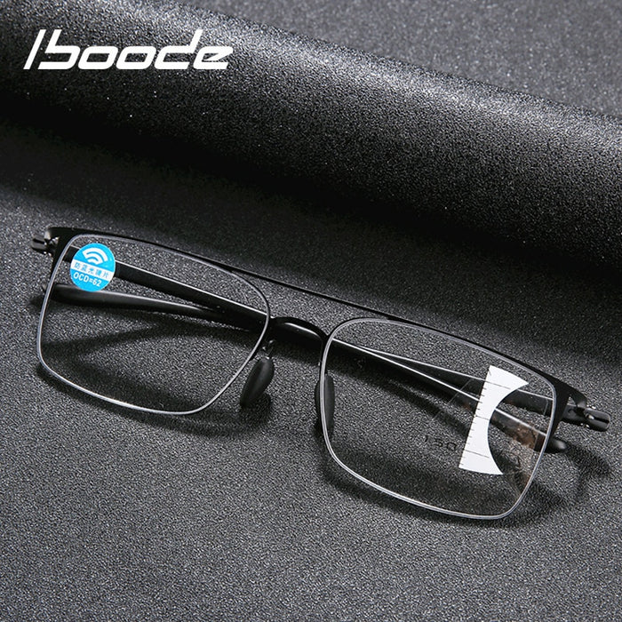 iboode Progressive Reading Glasses Men Women Multifocal Ultralight Metal Reading Presbyopic Glasses Unisex +1.0 1.5 2.0 2.5 3.0