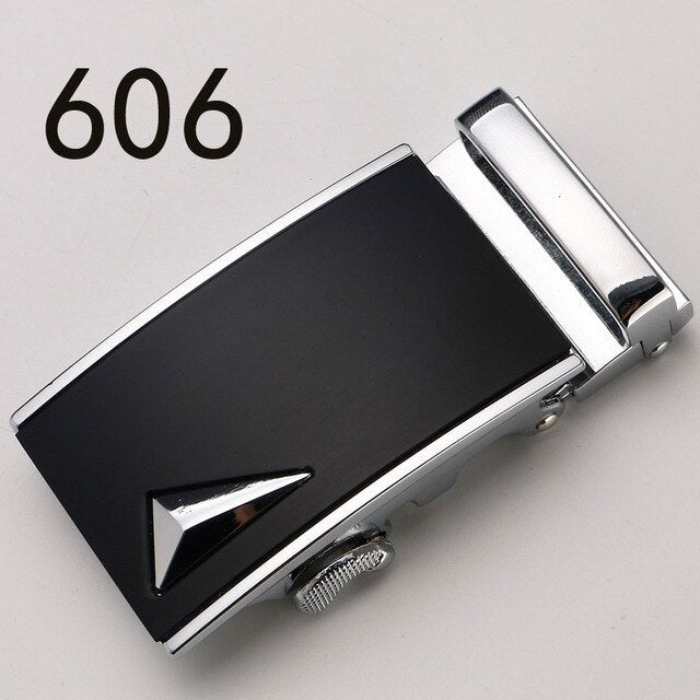 Fashion Luxury Glod Alloy Automatic Pu Belt Buckles for Men's Leather Waist Belts for Men Pants Belt Buckles 3.5cm Mens Belt