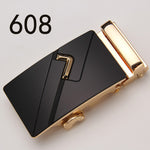 Fashion Luxury Glod Alloy Automatic Pu Belt Buckles for Men's Leather Waist Belts for Men Pants Belt Buckles 3.5cm Mens Belt