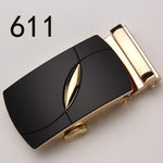 Fashion Luxury Glod Alloy Automatic Pu Belt Buckles for Men's Leather Waist Belts for Men Pants Belt Buckles 3.5cm Mens Belt