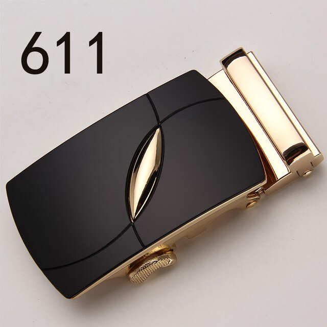 Fashion Luxury Glod Alloy Automatic Pu Belt Buckles for Men's Leather Waist Belts for Men Pants Belt Buckles 3.5cm Mens Belt