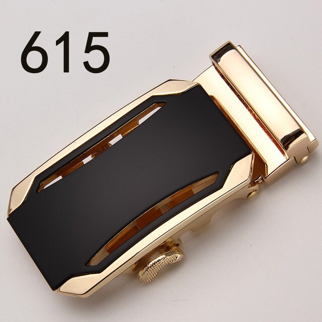 Fashion Luxury Glod Alloy Automatic Pu Belt Buckles for Men's Leather Waist Belts for Men Pants Belt Buckles 3.5cm Mens Belt