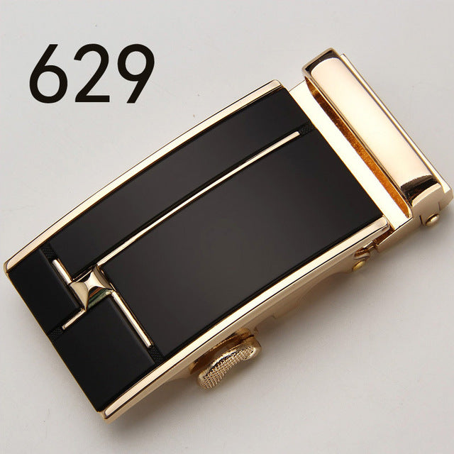 Fashion Luxury Glod Alloy Automatic Pu Belt Buckles for Men's Leather Waist Belts for Men Pants Belt Buckles 3.5cm Mens Belt