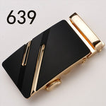 Fashion Luxury Glod Alloy Automatic Pu Belt Buckles for Men's Leather Waist Belts for Men Pants Belt Buckles 3.5cm Mens Belt