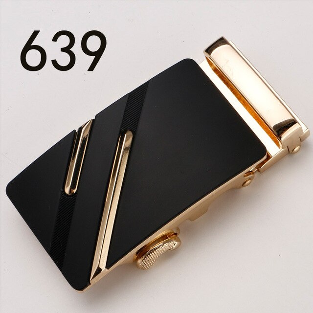 Fashion Luxury Glod Alloy Automatic Pu Belt Buckles for Men's Leather Waist Belts for Men Pants Belt Buckles 3.5cm Mens Belt