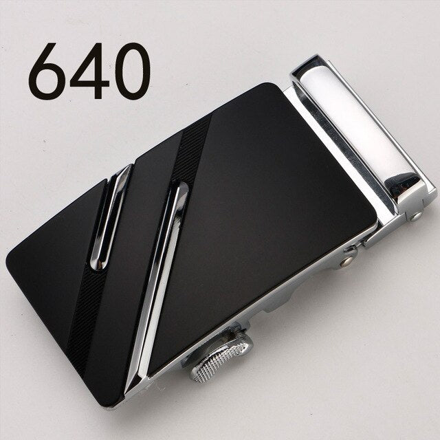 Fashion Luxury Glod Alloy Automatic Pu Belt Buckles for Men's Leather Waist Belts for Men Pants Belt Buckles 3.5cm Mens Belt