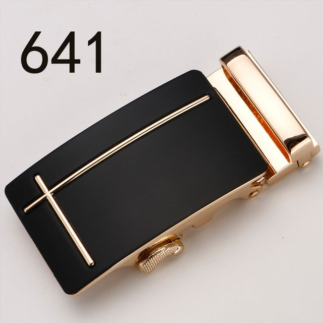 Fashion Luxury Glod Alloy Automatic Pu Belt Buckles for Men's Leather Waist Belts for Men Pants Belt Buckles 3.5cm Mens Belt