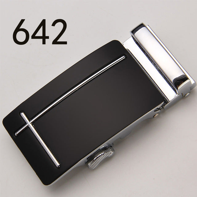 Fashion Luxury Glod Alloy Automatic Pu Belt Buckles for Men's Leather Waist Belts for Men Pants Belt Buckles 3.5cm Mens Belt