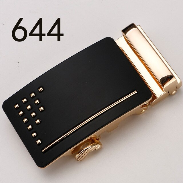 Fashion Luxury Glod Alloy Automatic Pu Belt Buckles for Men's Leather Waist Belts for Men Pants Belt Buckles 3.5cm Mens Belt