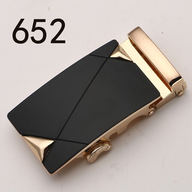 Fashion Luxury Glod Alloy Automatic Pu Belt Buckles for Men's Leather Waist Belts for Men Pants Belt Buckles 3.5cm Mens Belt