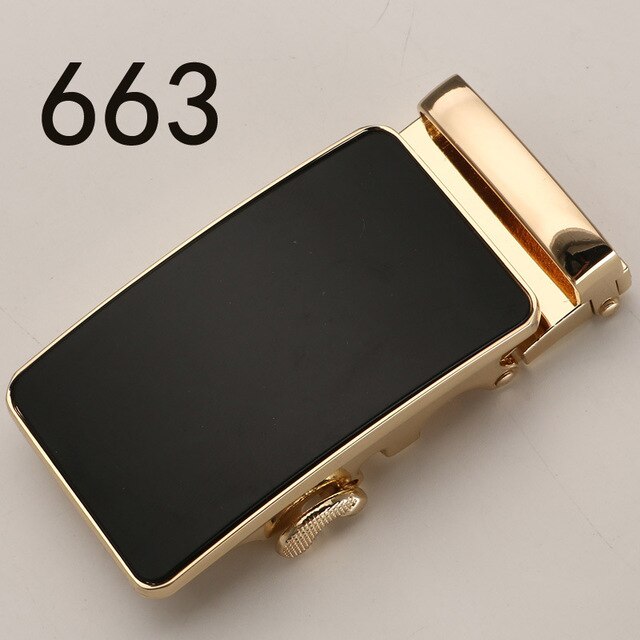 Fashion Luxury Glod Alloy Automatic Pu Belt Buckles for Men's Leather Waist Belts for Men Pants Belt Buckles 3.5cm Mens Belt