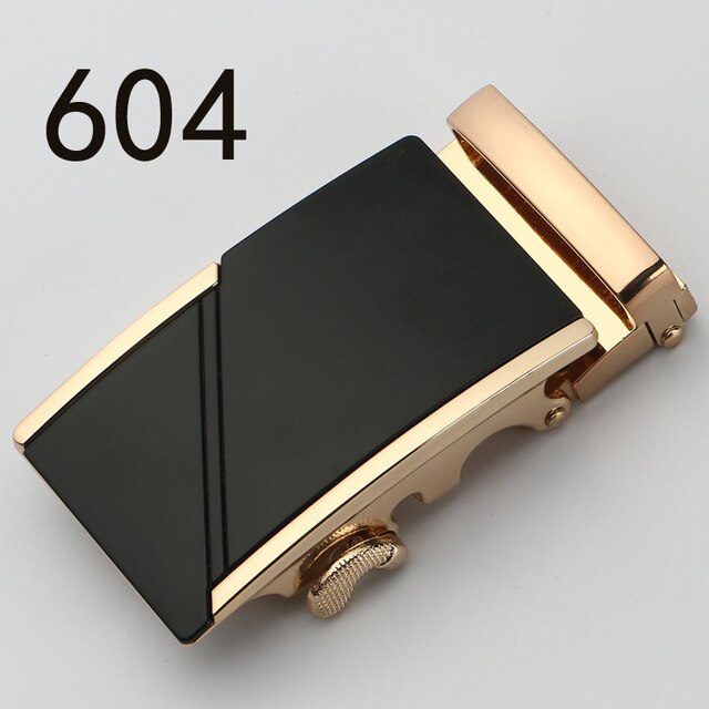 Fashion Luxury Glod Alloy Automatic Pu Belt Buckles for Men's Leather Waist Belts for Men Pants Belt Buckles 3.5cm Mens Belt