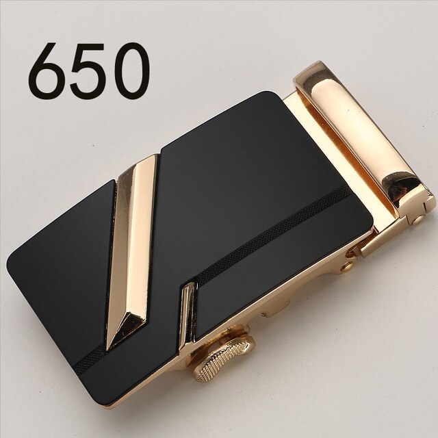 Fashion Luxury Glod Alloy Automatic Pu Belt Buckles for Men's Leather Waist Belts for Men Pants Belt Buckles 3.5cm Mens Belt