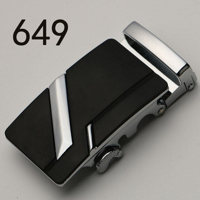 Fashion Luxury Glod Alloy Automatic Pu Belt Buckles for Men's Leather Waist Belts for Men Pants Belt Buckles 3.5cm Mens Belt