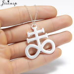 Large Talisman Baphomet Stainless Steel Necklace Pendant for Men/Women Goat PIN Jewerly Satanic PIN Lucifer Patch collares