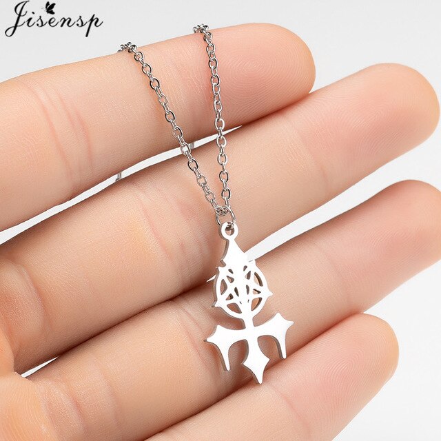 Large Talisman Baphomet Stainless Steel Necklace Pendant for Men/Women Goat PIN Jewerly Satanic PIN Lucifer Patch collares