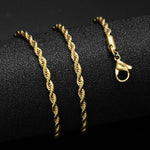 24inches Gold Gold Color Stainless Steel Cuban Link Chain Necklace For Men Jewerly Snake/Box/Hanging/Curb/Flat/Twist Chain