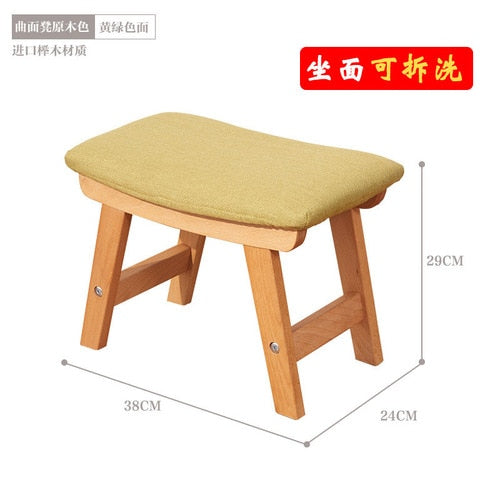 Nordic Stool Wood Pouf fabric Ottomans for Living room Kids Furniture home door change shoes Footstool Wood Bench Chair CL51410