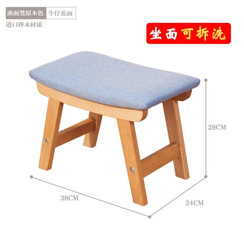 Nordic Stool Wood Pouf fabric Ottomans for Living room Kids Furniture home door change shoes Footstool Wood Bench Chair CL51410