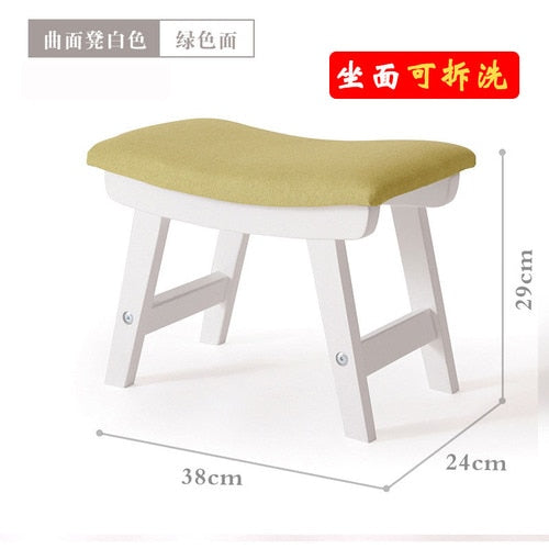 Nordic Stool Wood Pouf fabric Ottomans for Living room Kids Furniture home door change shoes Footstool Wood Bench Chair CL51410