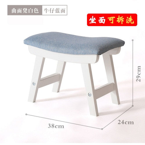 Nordic Stool Wood Pouf fabric Ottomans for Living room Kids Furniture home door change shoes Footstool Wood Bench Chair CL51410