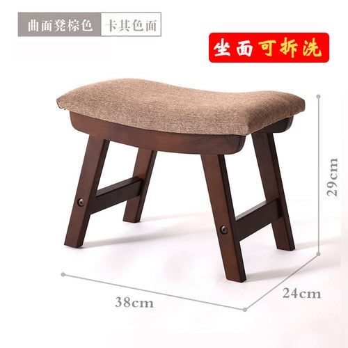 Nordic Stool Wood Pouf fabric Ottomans for Living room Kids Furniture home door change shoes Footstool Wood Bench Chair CL51410