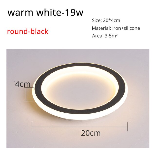 Round Square Led Ceiling Lights For Home Entrance Balcony Corridor Plafond Lamp Simple Black Lighting Luminaria Lustre Luminaire