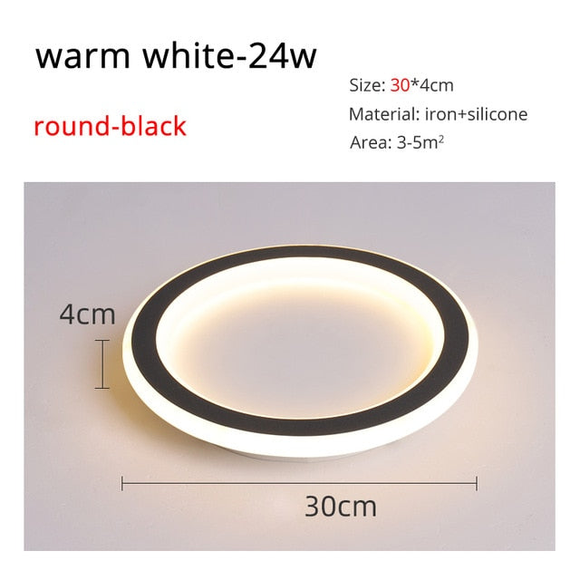 Round Square Led Ceiling Lights For Home Entrance Balcony Corridor Plafond Lamp Simple Black Lighting Luminaria Lustre Luminaire